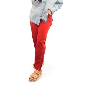 BDG Urban Outfitters Cargo Carpenter Pants Women's W27 Red Straight Leg Cotton‎